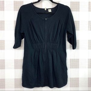 Anthropologie Moth “Timing Is Everything” Zip Cardigan Sweater in Black Sz Small